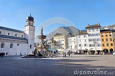Piazza Duomo, Trento, Italy â€“ Early Morning editorial Editorial Stock Photo
